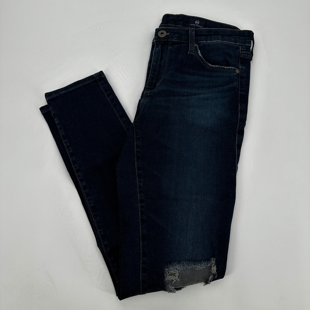 AG Adriano Goldschmied The Legging Ankle Super Skinny Distressed Jeans 27R Denim